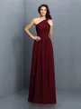 A-line/Princess One-Shoulder Floor-Length Chiffon Bridesmaid Dresses