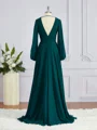 A-Line/Princess V-neck Sweep Train Chiffon Bridesmaid Dresses