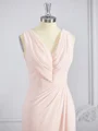 A-Line/Princess V-neck Sweep Train Chiffon Bridesmaid Dresses