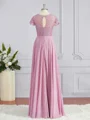A-Line/Princess Scoop Floor-Length Chiffon Bridesmaid Dresses with Appliques Lace