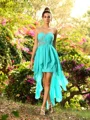 A-line/Princess Sweetheart Asymmetrical Chiffon Bridesmaid Dresses With Ruffles