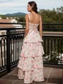 A-line/Princess Straps Cascading Ruffles Floor-Length Bridesmaid Dress