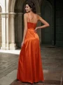 A-line/Princess Spaghetti Straps Floor-Length Silk Like Satin Bridesmaid Dress