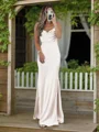 Sheath/Column Spaghetti Straps Floor-Length Silk like Satin Bridesmaid Dresses With Leg Slit