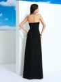 A-Line/Princess Halter Floor-Length Chiffon Evening Dresses With Beading