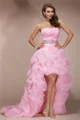 A-Line/Princess Sweetheart Asymmetrical Organza Evening Dresses With Beading