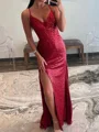 Sheath Spaghetti Straps Sequin Sweep Train Sequins Dress