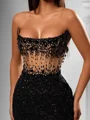 Sheath Straight Beading Floor-Length Corset Dress