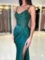 Sheath V-neck Appliques Lace Sweep Train Corset Dress