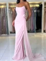 Sheath Straight Pleated Floor-Length Chiffon Dress