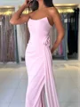 Sheath Straight Pleated Floor-Length Chiffon Dress