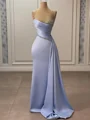 Sheath Spaghetti Straps Rhinestone Floor-Length Silk Like Satin Dress