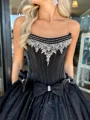 A-line Straight Bow Floor-Length Tulle Corset Dress