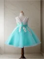 Ball Gown Scoop Knee-Length Tulle Flower Girl Dresses With Belt/Sash