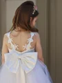 A-Line/Princess Sweetheart Floor-Length Tulle Flower Girl Dresses With Bow