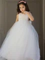 A-Line/Princess Sweetheart Floor-Length Tulle Flower Girl Dresses With Bow