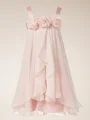 A-Line/Princess Straps Tea-Length Chiffon Flower Girl Dresses With Flower