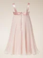 A-Line/Princess Straps Tea-Length Chiffon Flower Girl Dresses With Flower