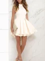 A-Line/Princess Halter Short/Mini Stretch Crepe Homecoming Dresses