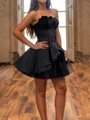 A-line Straight Flower Short/Mini Silk Like Satin Corset Dress