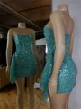 Sheath Straight Sequin Short/Mini Corset Dress