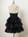 Ball-Gown Tulle One-Shoulder Appliques Lace Corset Short/Mini Dress