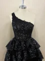 Ball-Gown Tulle One-Shoulder Appliques Lace Corset Short/Mini Dress