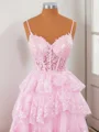 Ball-Gown Tulle V-neck Appliques Lace Corset Short/Mini Dress