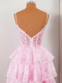 Ball-Gown Tulle V-neck Appliques Lace Corset Short/Mini Dress