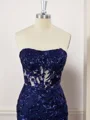 Sheath Silk Like Satin Strapless Sequin Corset Short/Mini Dress