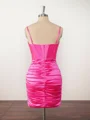 Sheath Spaghetti Straps Pleated Corset Short/Mini Dress