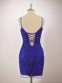 Sheath Tulle Spaghetti Straps Appliques Lace Corset Short/Mini Dress