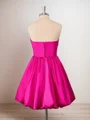 A-line Silk Like Satin Strapless Pleated Short/Mini Dress