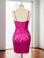 Sheath Silk Like Satin V-neck Corset Short/Mini Dress
