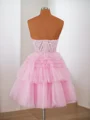 Ball-Gown Tulle Sweetheart Appliques Lace Corset Short/Mini Dress