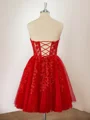 A-line Tulle Sweetheart Appliques Lace Corset Short/Mini Dress