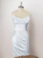 Sheath Silk Like Satin Strapless Pleated Short/Mini Dress
