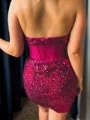Sheath Sweetheart Sequin Short/Mini Corset Dress