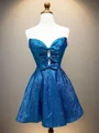 A-line Sweetheart Bow Short/Mini Dress