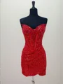 Sheath Sweetheart Sequin Short/Mini Corset Dress
