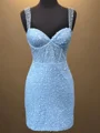 Sheath Sweetheart Sequin Short/Mini Corset Dress