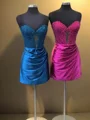 Sheath Sweetheart Appliques Lace Short/Mini Silk Like Satin Corset Dress