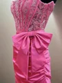 Sheath Straight Bow Short/Mini Silk Like Satin Corset Dress