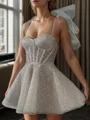 A-line Sweetheart Sequin Short/Mini Corset Dress