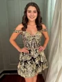A-line Off-the-Shoulder Appliques Lace Short/Mini Tulle Corset Dress