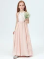 A-Line/Princess Halter Ankle-Length Chiffon Junior Bridemaid Dresses