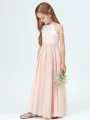 A-Line/Princess Halter Ankle-Length Chiffon Junior Bridemaid Dresses