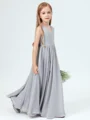 A-Line/Princess V-neck Ankle-Length Chiffon Junior Bridemaid Dresses