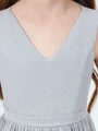 A-Line/Princess V-neck Ankle-Length Chiffon Junior Bridemaid Dresses