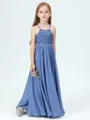 A-Line/Princess Halter Floor-Length Chiffon Junior Bridemaid Dresses